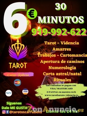 30 min de tarot telefonico por solo 6€
